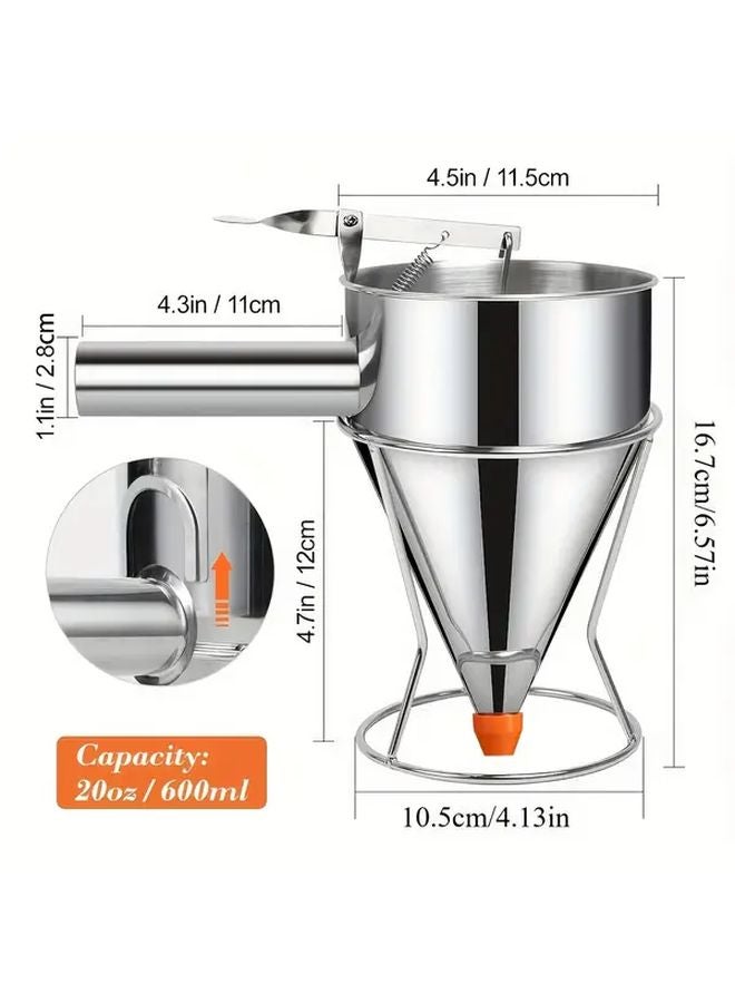 Large Capacity Stainless Steel Pancake Batter Dispenser Leak Proof Kitchen Tool - Image 3